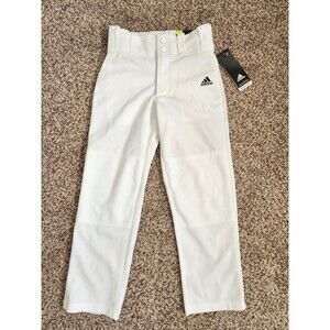 ADIDAS Boys Baseball Pants White Triple Stripe Youth Size XS